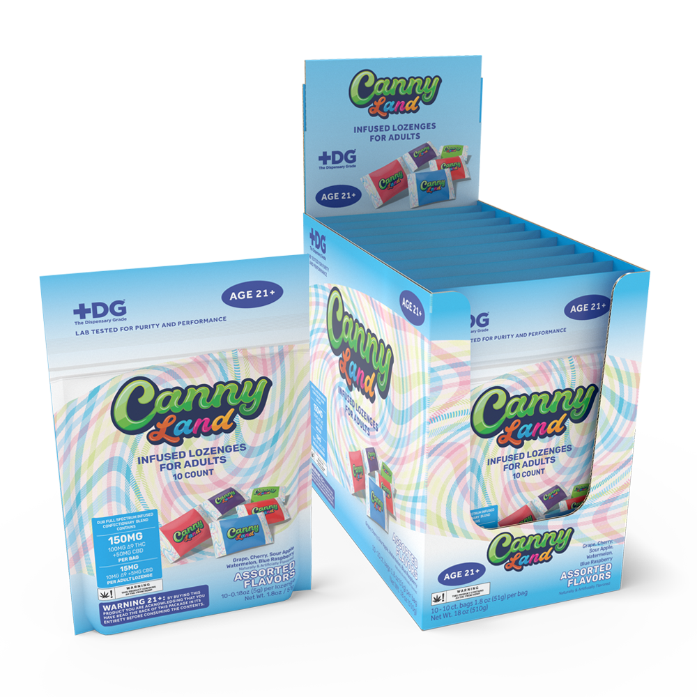 10 ct POS CannyLand Adult Lozenges x 15mg Assorted Flavors