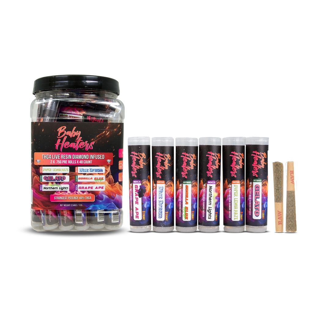 48ct POS Baby Heaters Pre-Roll Assorted (0.75g/2Ct)