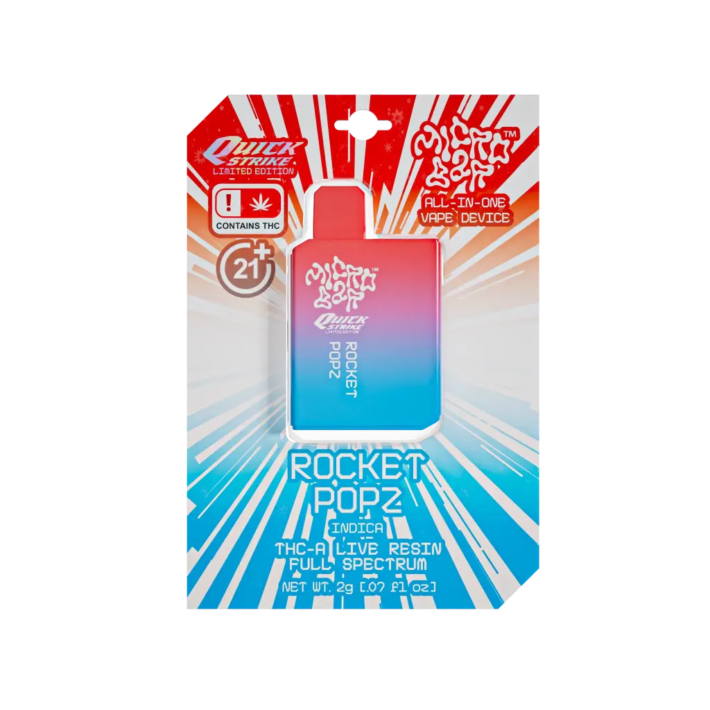 10ct POS Microbar 2g Disposable-Rocket Popz-Indica