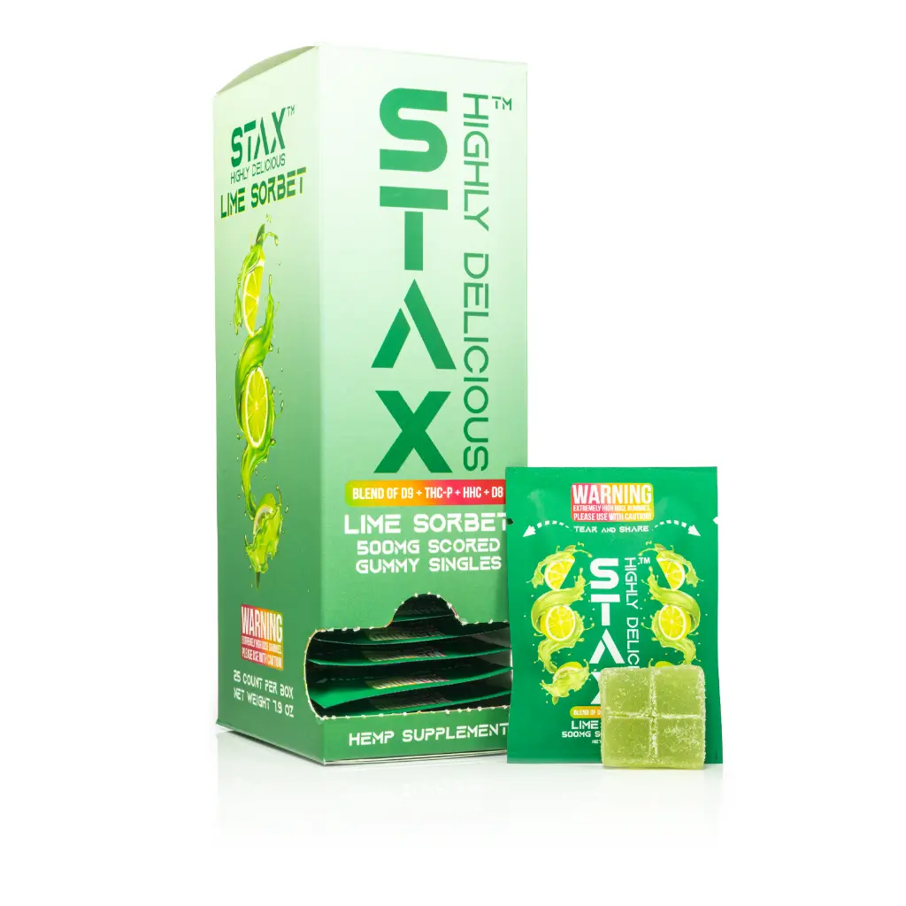 25 ct POS STAX Tower x 500mg  Lime Sorbet